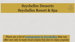 Seychelles desserts by Savoy Resort & Spa