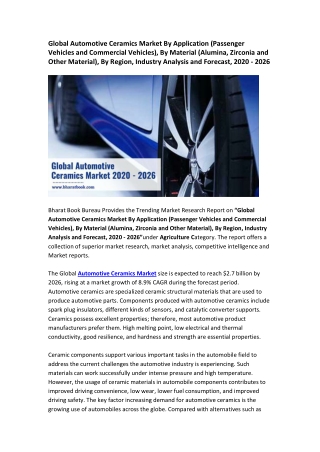 Global Automotive Ceramics Market Research Report 2020 - 2026