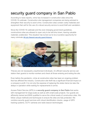 security guard company in San Pablo