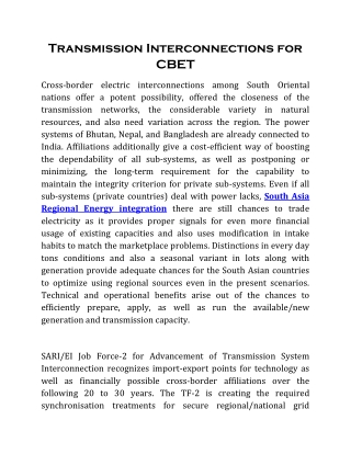 Transmission Interconnections for CBET