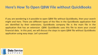 Thoroughly explained open QBW file without QuickBooks!