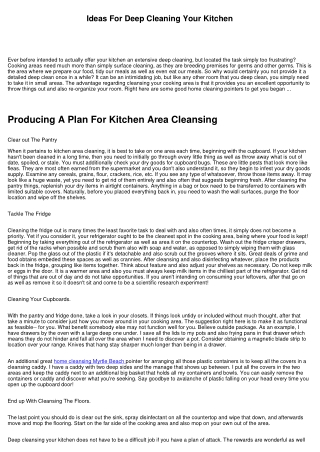 Tips For Deep Cleansing Your Kitchen Area