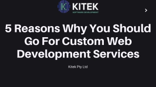 5 Reasons Why You Should Go For Custom Web Development Services