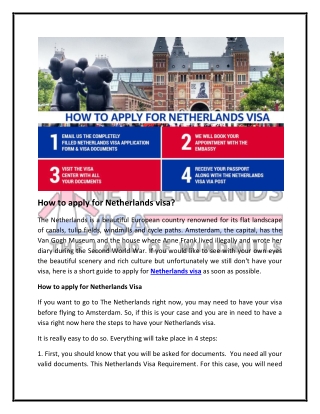How to apply for Netherlands visa?