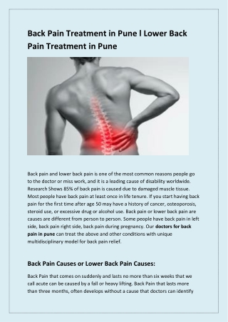 Back Pain Treatment in Pune l Back Specialist in Pune | Dr Varsha Kurhade