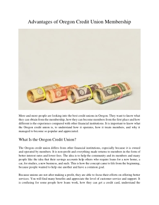 Advantages of Oregon Credit Union Membership