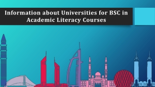 Information about Universities for BSC in Academic Literacy Courses