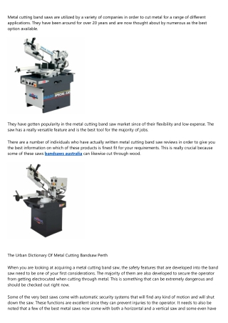 10 Principles Of Psychology You Can Use To Improve Your Metal Cutting Bandsaw Melbourne