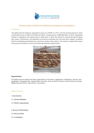 Exhaustive Study on Global Almond Market