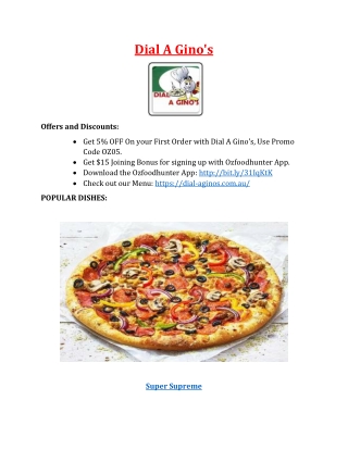 Dial A Gino's Menu - 5% off - Pizza Restaurant Elsternwick
