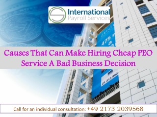 Causes That Can Make Hiring Cheap PEO Service A Bad Business Decision