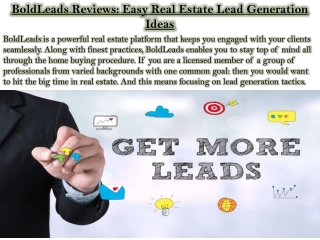 BoldLeads Reviews: Easy Real Estate Lead Generation Ideas