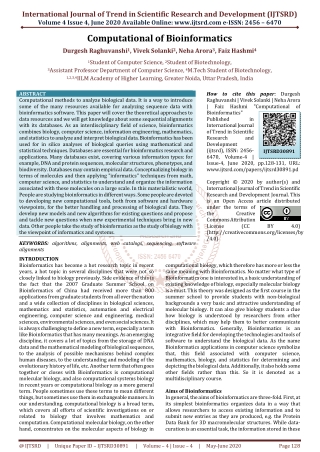 Computational of Bioinformatics