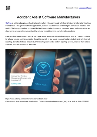 Accident Assist Software Manufacturers