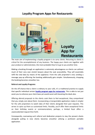 Loyalty Program Apps for Restaurants