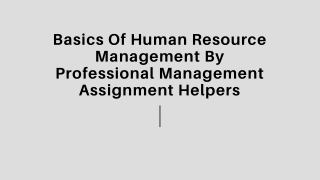 Basics Of Human Resource Management By Professional Management Assignment Helpers