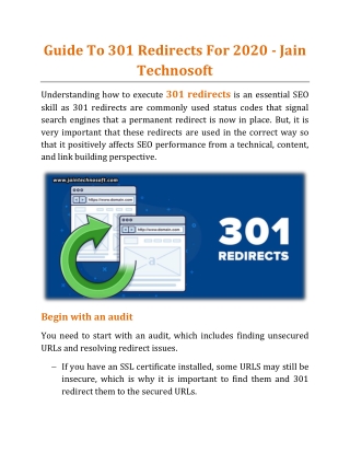 Guide To 301 Redirects For 2020 - Jain Technosoft