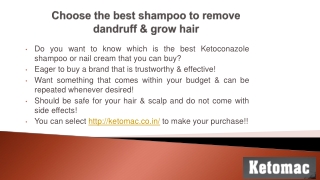 Choose the best shampoo to remove dandruff & grow hair