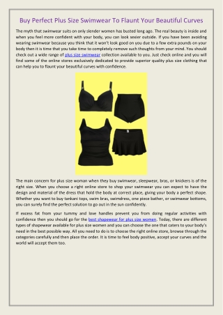 Buy Perfect Plus Size Swimwear To Flaunt Your Beautiful Curves