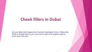 Cheek Fillers Injections in dubai