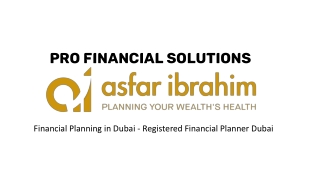 Registered Financial Planner Dubai