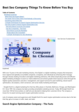 Get This Report about Best Seo Services