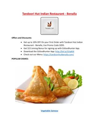 Tandoori Hut Benalla – 10% off – Indian restaurant Benalla, VIC