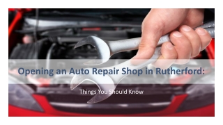 Things You Should Know Before Starting an Auto Repair Shop in Rutherford