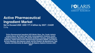 The global active pharmaceutical Ingredient (API) market  is expected to grow at a CAGR of 7.1% during the forecast peri