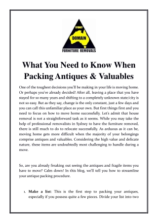 What You Need to Know When Packing Antiques & Valuables