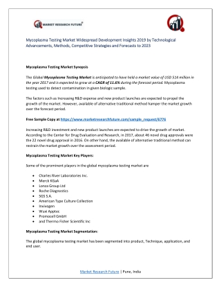 Mycoplasma Testing Market Research Report - Global Forecast till 2023 - Shortcut