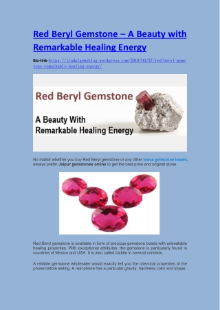 Red Beryl Gemstone – A Beauty with Remarkable Healing Energy