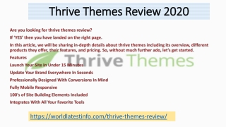 thrive theme review 2020