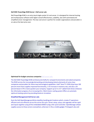 Dell EMC PowerEdge R240 Server | Dell server sale
