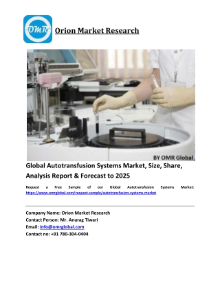 Global Autotransfusion Systems Market Size, Industry Trends, Share and Forecast 2019-2025