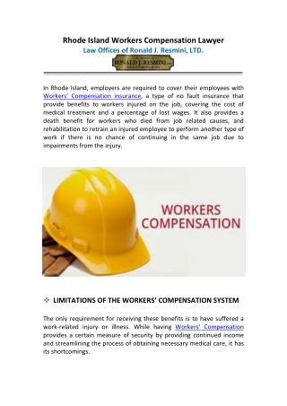 Rhode Island Workers Compensation Lawyer