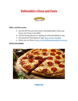 Bullwinkle's Pizza and Pasta Restaurant Preston – 5% off - Pizza Preston