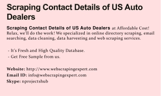 Scraping Contact Details of US Auto Dealers