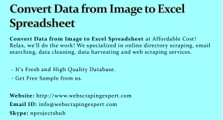 Convert Data from Image to Excel Spreadsheet