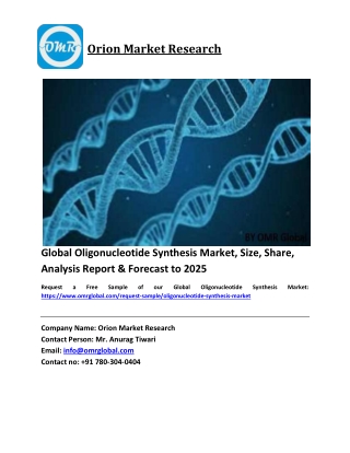 Global Oligonucleotide Synthesis Market Size, Industry Trends, Share and Forecast 2019-2025