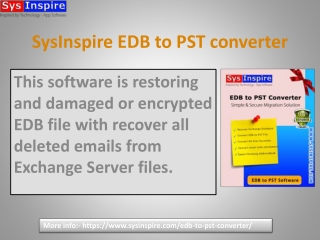 SysInspire EDB to PST Converter software