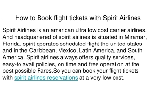 How to book flight ticket with Spirit airline