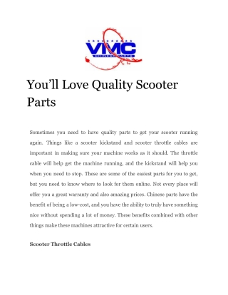 You’ll Love Quality Scooter Parts