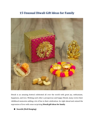 Unusual Diwali Gift Ideas for Family