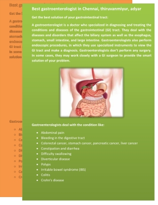 Gastroenterologist in adyar