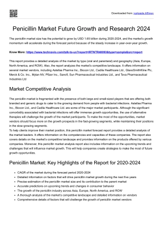 Penicillin Market News, Growth and Research 2024