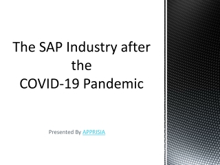 The SAP Industry after the COVID-19 Pandemic