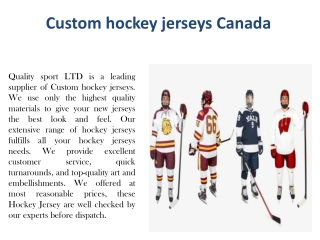 Custom hockey jerseys Canada