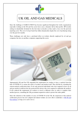 UK OIL AND GAS MEDICALS