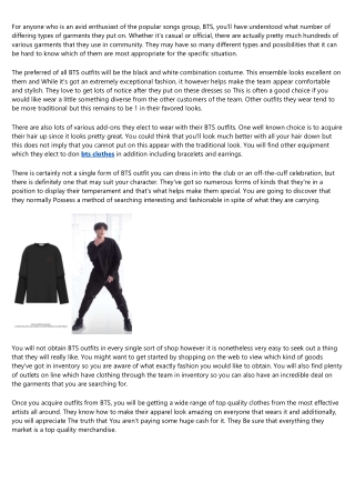 bts clothing Explained in Fewer than 140 Characters